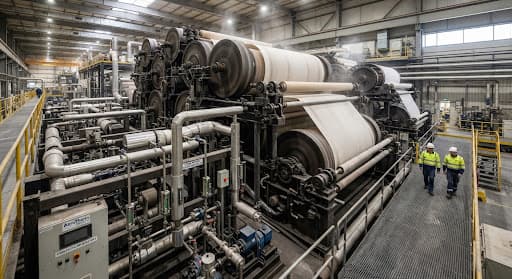 High-speed paper mill machinery and industrial drying cylinders