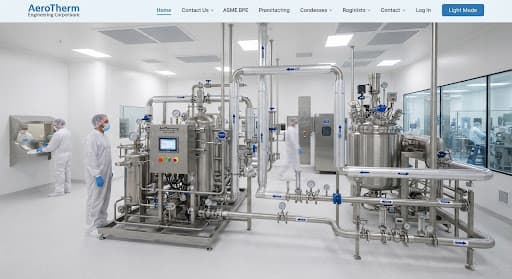 Pharmaceutical clean room with sanitary stainless steel process systems