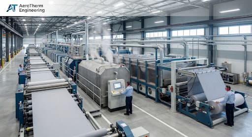 Large-scale textile processing factory with dyeing and finishing lines